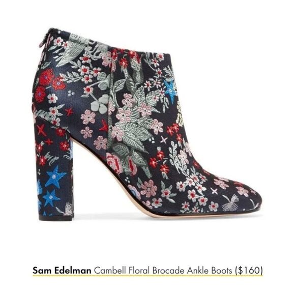 SAM EDELMAN CAMBELL FLORAL BROCADE BOOTIES - Picture 9 of 9